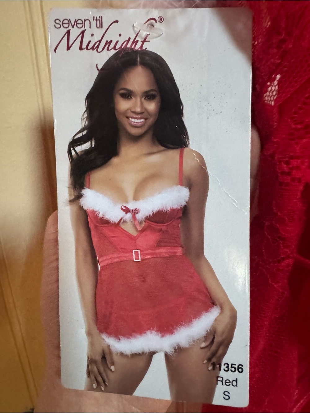 Seven 'til Midnight Red Lace Holiday Chemise